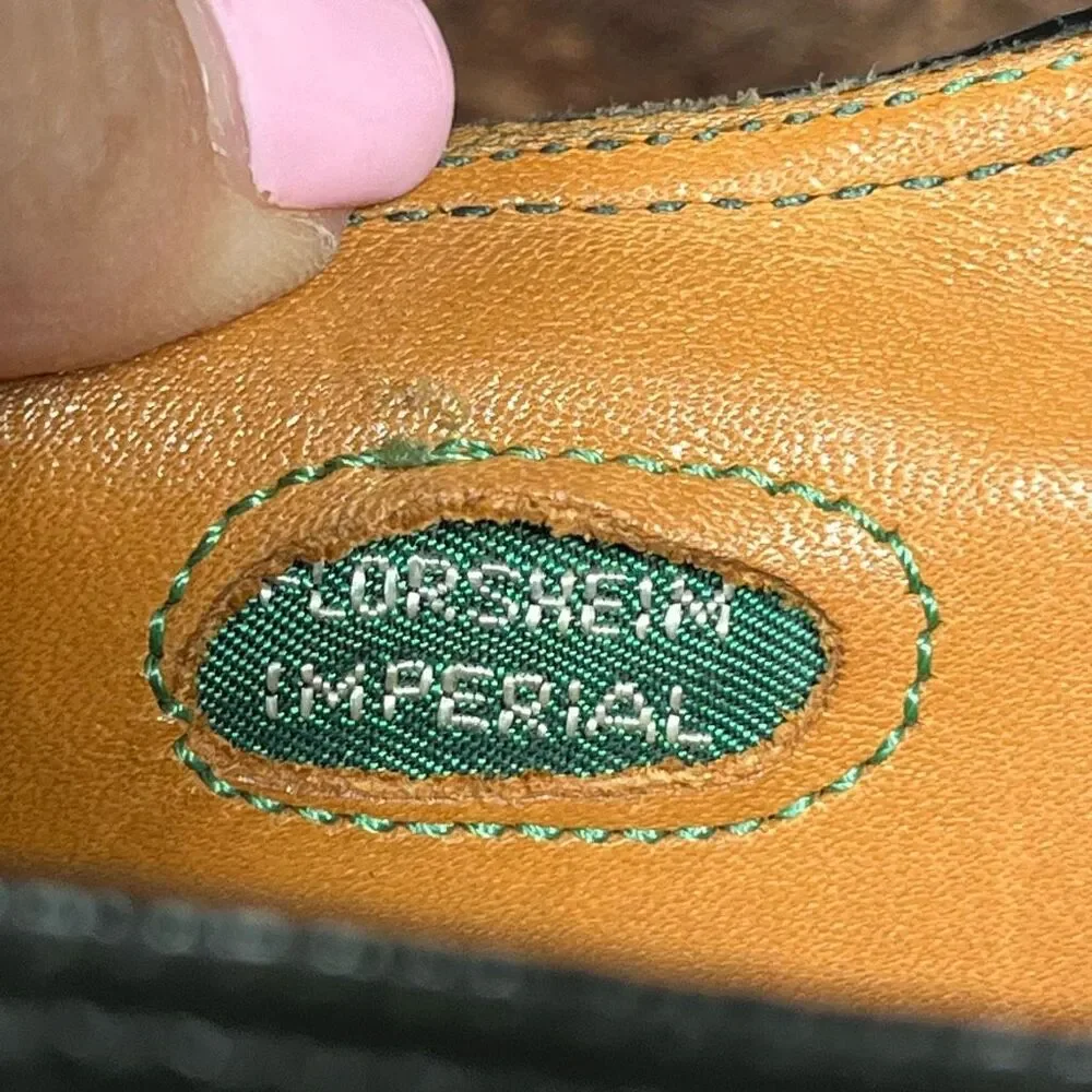 🩷🩷 Florsheim Royal Imperial vintage 1990's Black Long Wingtip Size 12 2A